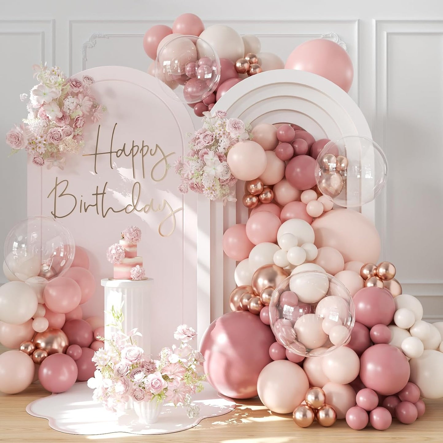 Yellow Balloon Arch Kit, 126Pcs Double Stuffed Pearl Yellow White Clear Balloons for Wedding Baby Shower Bridal Shower Engagement Birthday Party Decorations