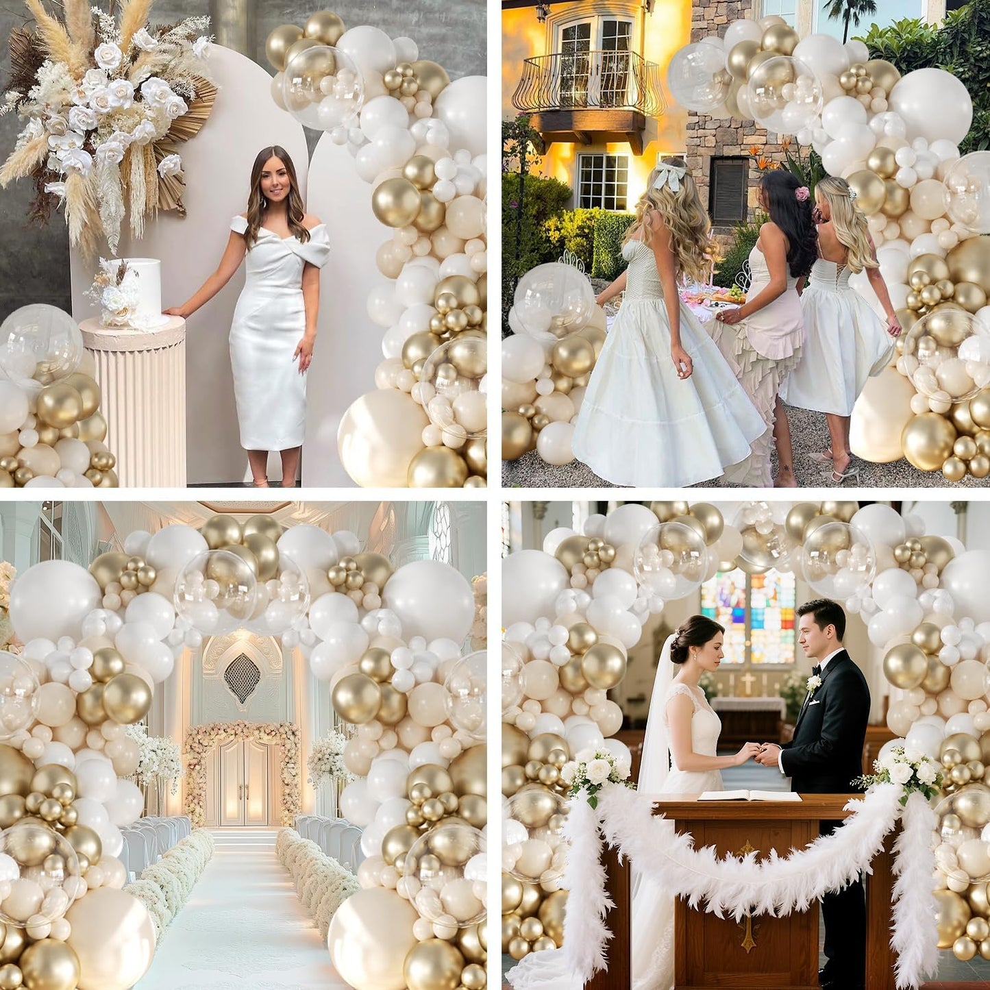 Yellow Balloon Arch Kit, 126Pcs Double Stuffed Pearl Yellow White Clear Balloons for Wedding Baby Shower Bridal Shower Engagement Birthday Party Decorations
