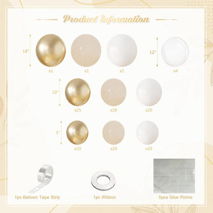 Yellow Balloon Arch Kit, 126Pcs Double Stuffed Pearl Yellow White Clear Balloons for Wedding Baby Shower Bridal Shower Engagement Birthday Party Decorations