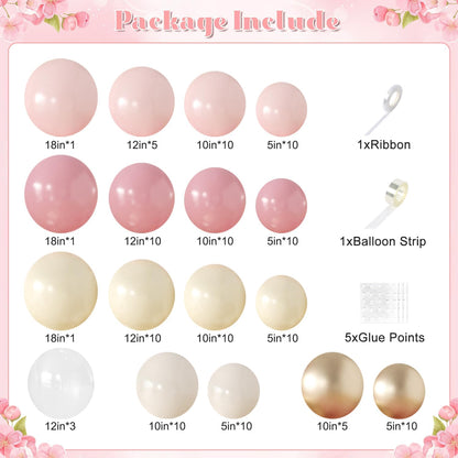 Yellow Balloon Arch Kit, 126Pcs Double Stuffed Pearl Yellow White Clear Balloons for Wedding Baby Shower Bridal Shower Engagement Birthday Party Decorations