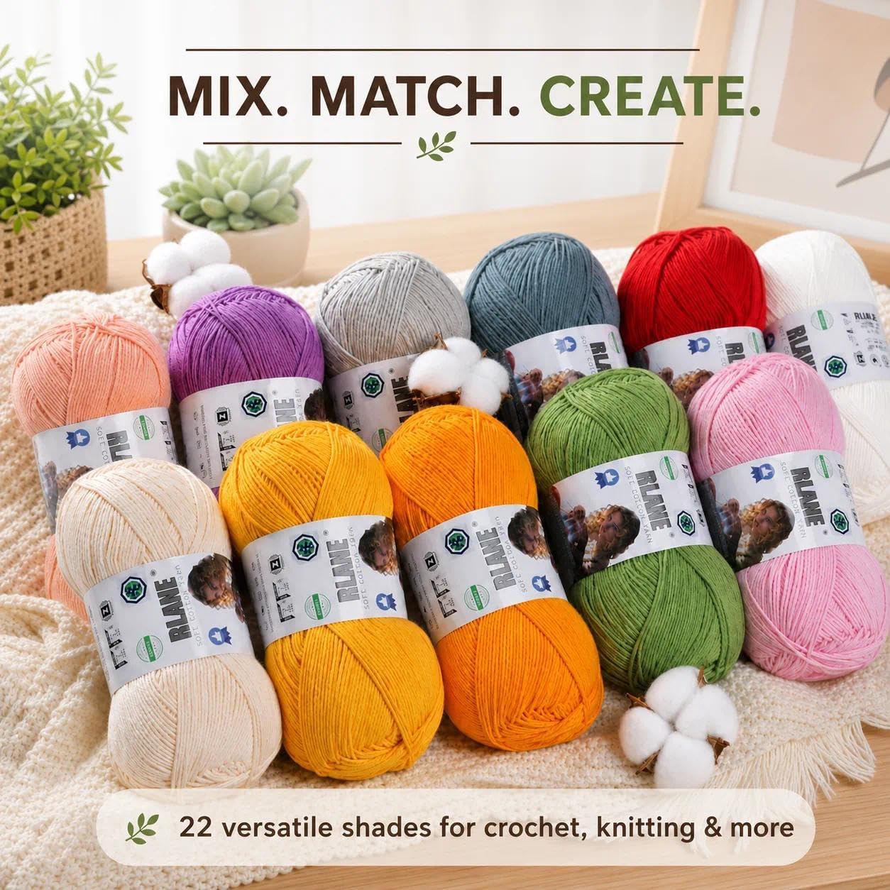 100% Cotton Yarn for Crocheting & Knitting, Sport Weight #2 Yellow Yarn | mercerized cotton yarn, milk cotton yarn for crocheting, fine yarn for dishcloths, amigurumi and socks