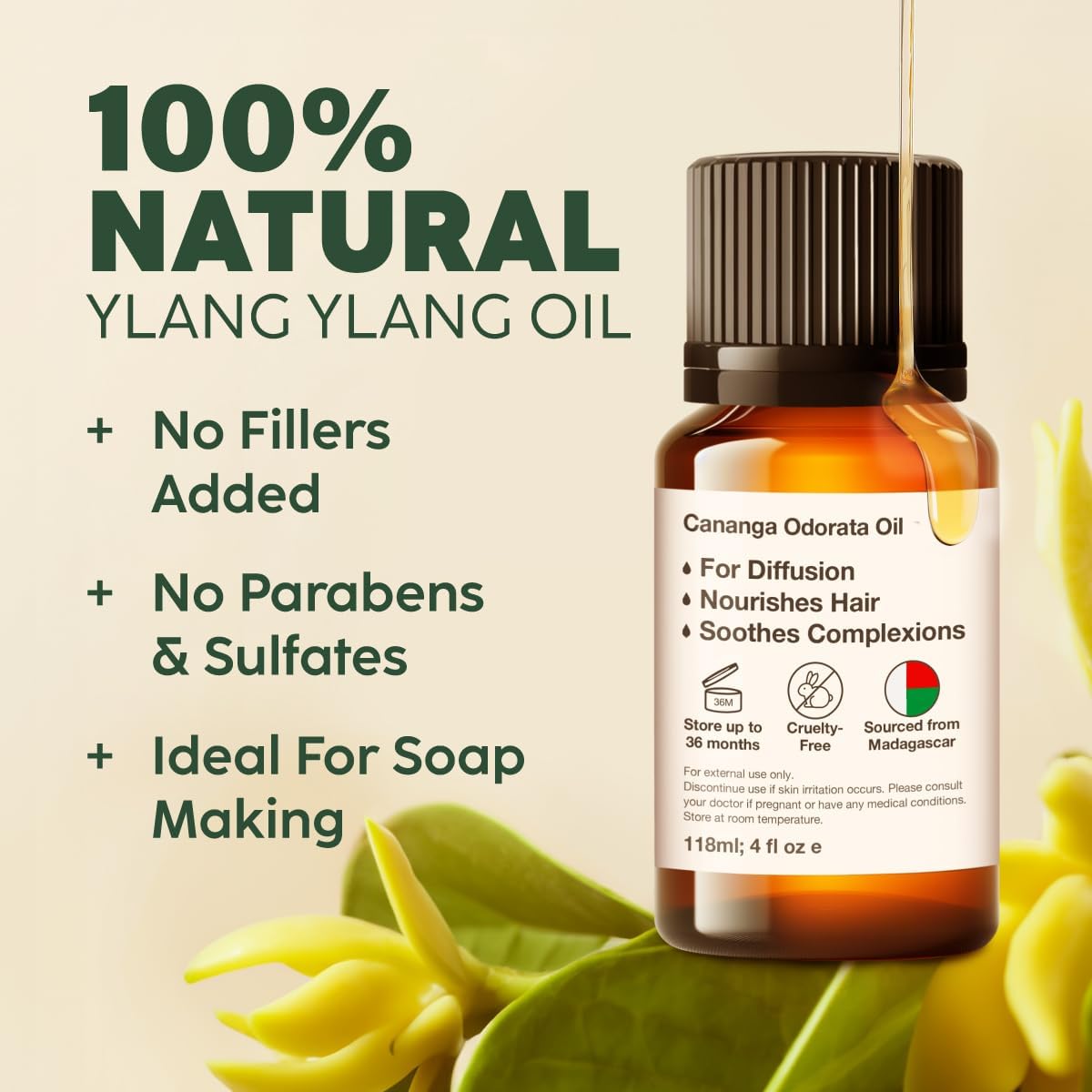 100% Pure Lemon Oil - 4 Fl Oz Lemon Essential Oil for Hair, Skin, Diffuser, Aromatherapy & DIY Soap Making Scent