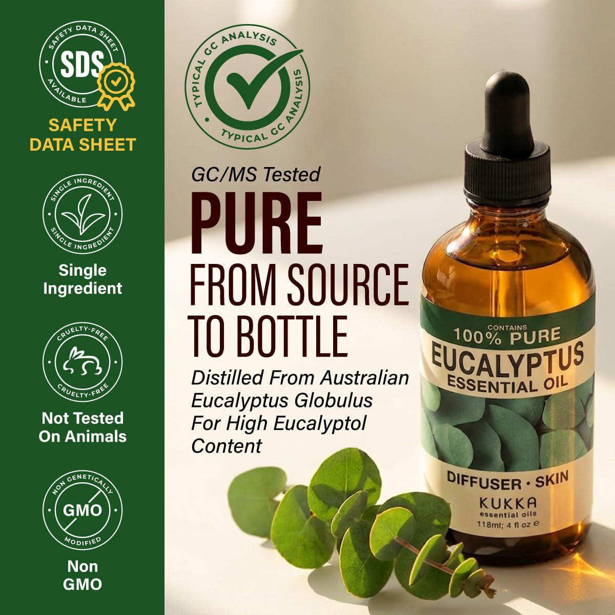 100% Pure Lemon Oil - 4 Fl Oz Lemon Essential Oil for Hair, Skin, Diffuser, Aromatherapy & DIY Soap Making Scent