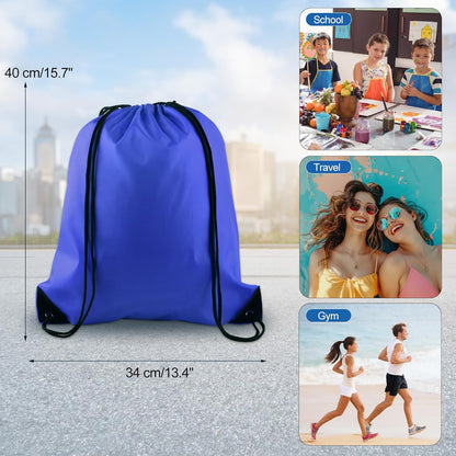 20Pcs Drawstring Backpack Bag Bulk Yellow Drawstring Bags String Backpack Sport Gym Sack Bags Foldable Storage Bag for Women Men Shopping Gym Travel Sports