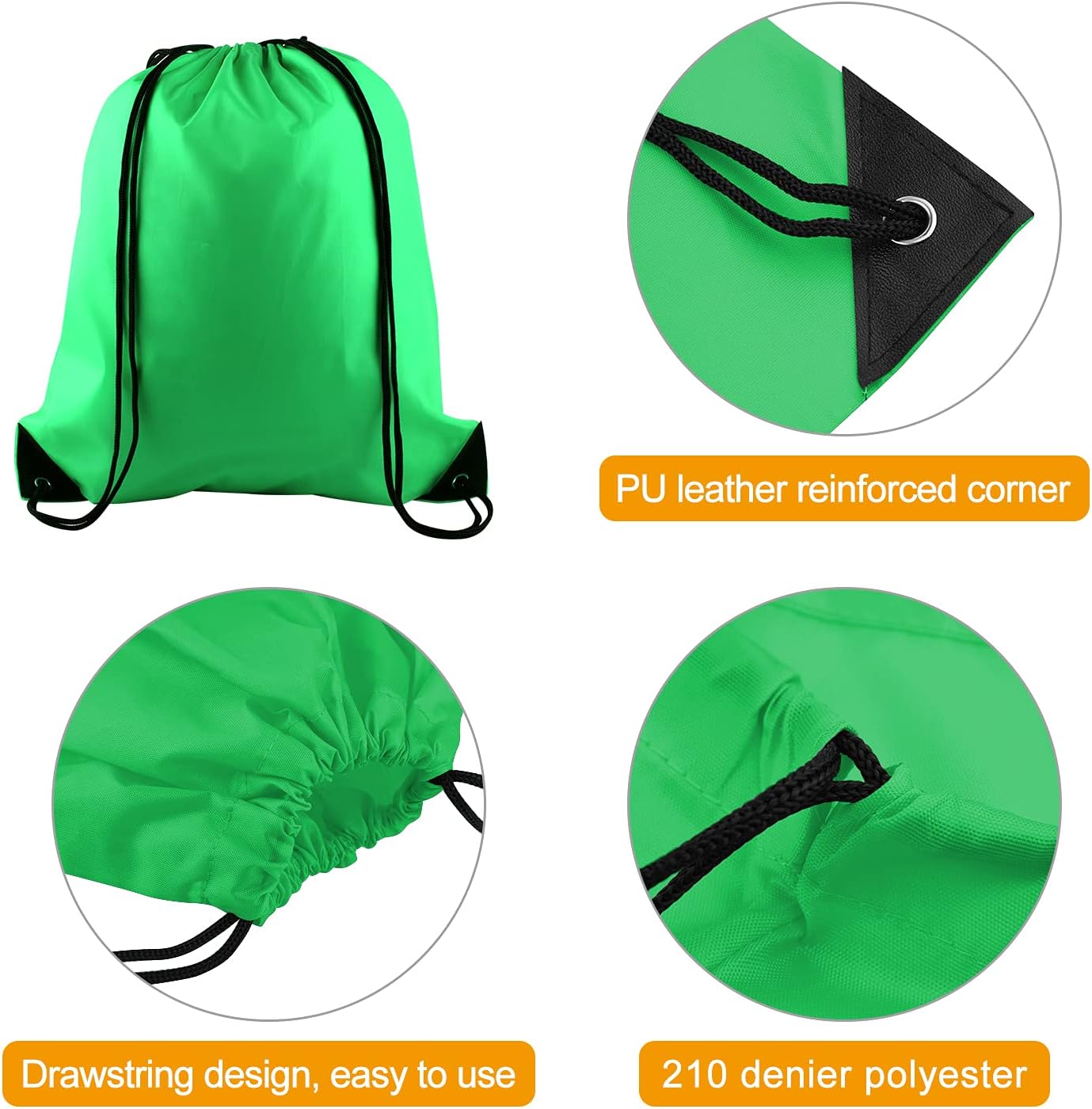 20Pcs Drawstring Backpack Bag Bulk Yellow Drawstring Bags String Backpack Sport Gym Sack Bags Foldable Storage Bag for Women Men Shopping Gym Travel Sports