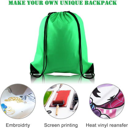 20Pcs Drawstring Backpack Bag Bulk Yellow Drawstring Bags String Backpack Sport Gym Sack Bags Foldable Storage Bag for Women Men Shopping Gym Travel Sports