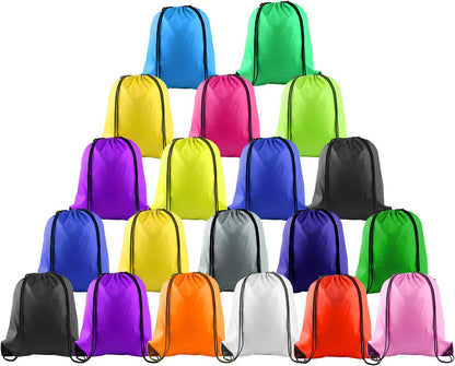 20Pcs Drawstring Backpack Bag Bulk Yellow Drawstring Bags String Backpack Sport Gym Sack Bags Foldable Storage Bag for Women Men Shopping Gym Travel Sports