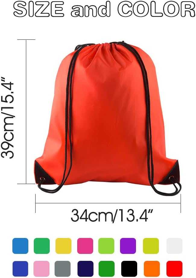 20Pcs Drawstring Backpack Bag Bulk Yellow Drawstring Bags String Backpack Sport Gym Sack Bags Foldable Storage Bag for Women Men Shopping Gym Travel Sports