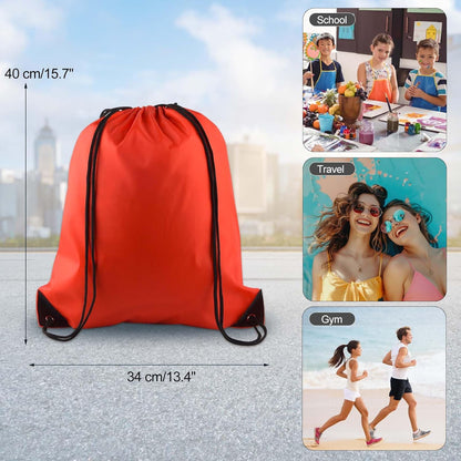 20Pcs Drawstring Backpack Bag Bulk Yellow Drawstring Bags String Backpack Sport Gym Sack Bags Foldable Storage Bag for Women Men Shopping Gym Travel Sports