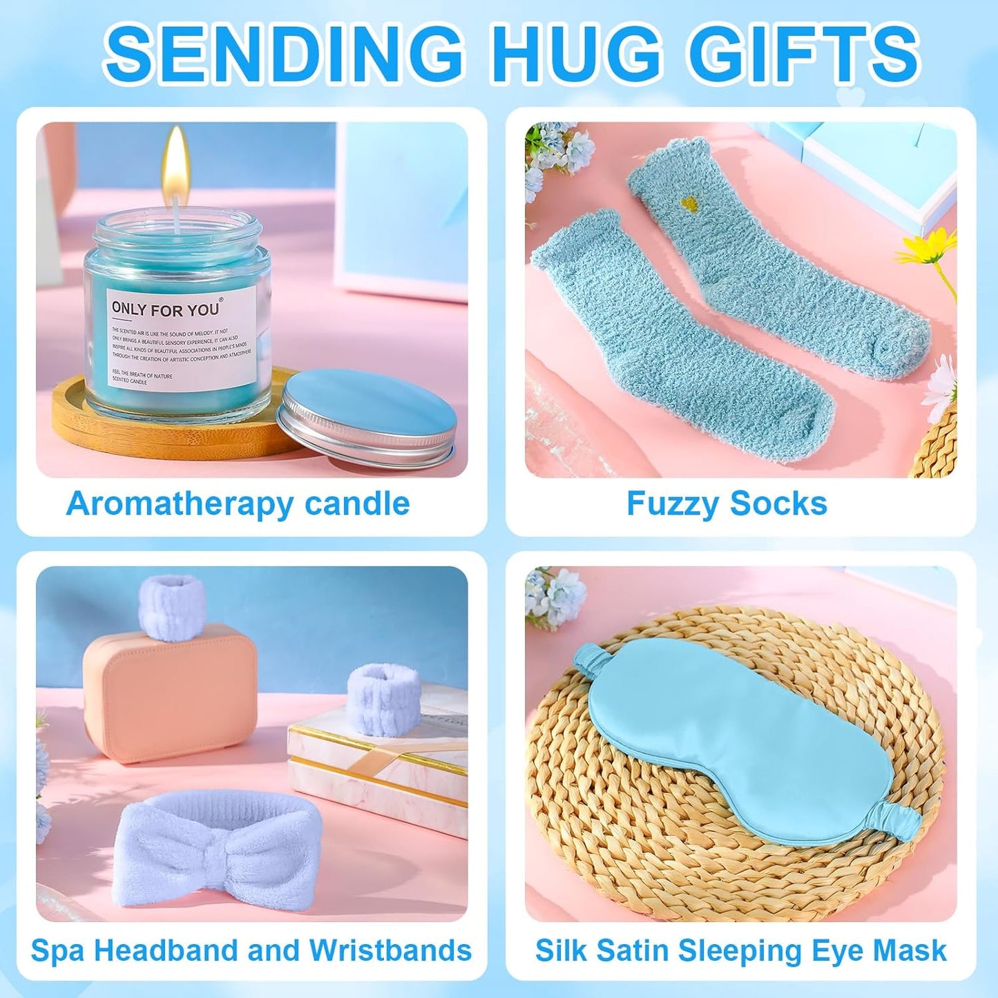 15 Pcs Birthday Gifts for Women Robe Sets for Women Spa Basket Set Graduation Gifts Bath Robe Make up Brushes Scented Candle Fluffy Socks Coffee Cup for Mom Nurse Girlfriend Wife(Yellow)