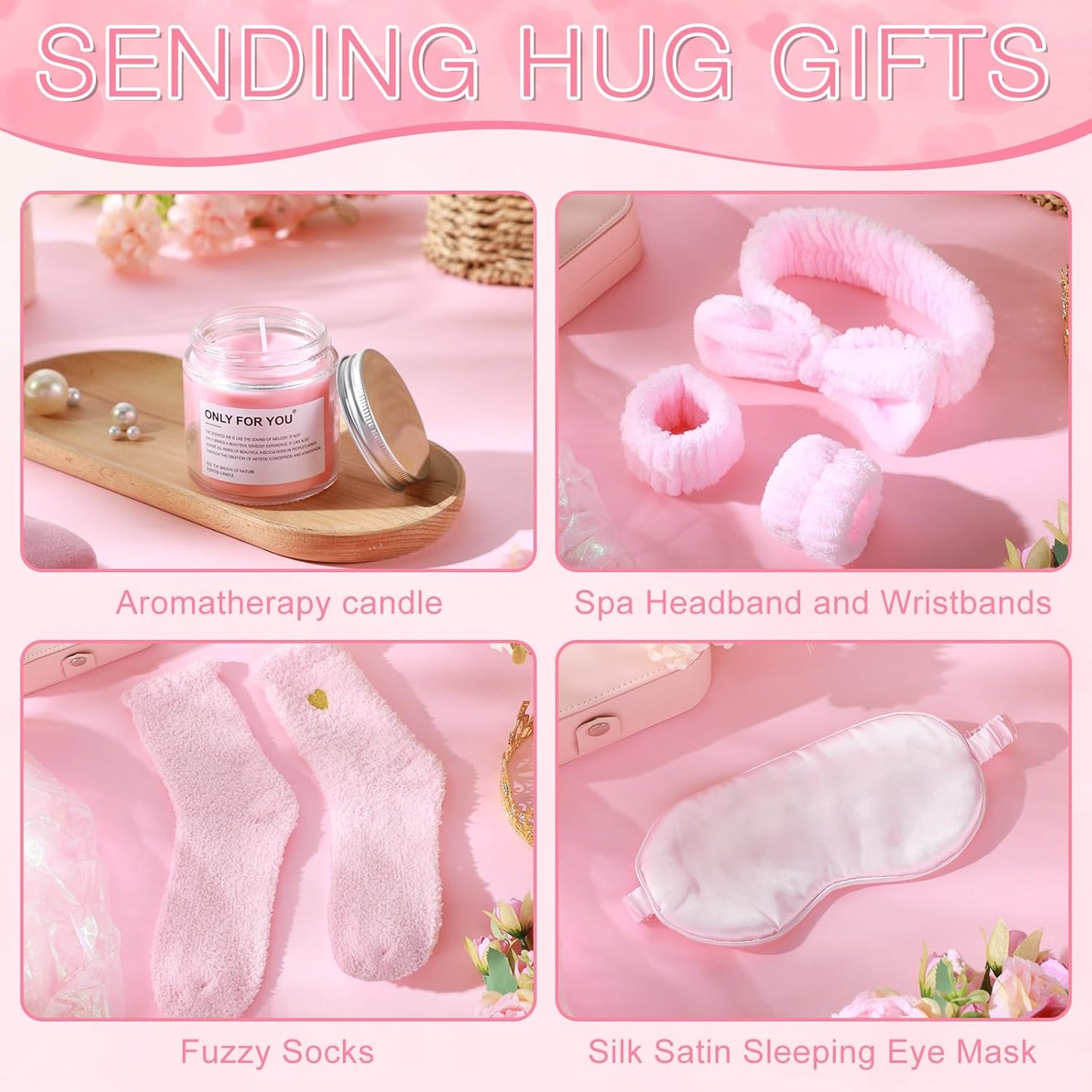 15 Pcs Birthday Gifts for Women Robe Sets for Women Spa Basket Set Graduation Gifts Bath Robe Make up Brushes Scented Candle Fluffy Socks Coffee Cup for Mom Nurse Girlfriend Wife(Yellow)