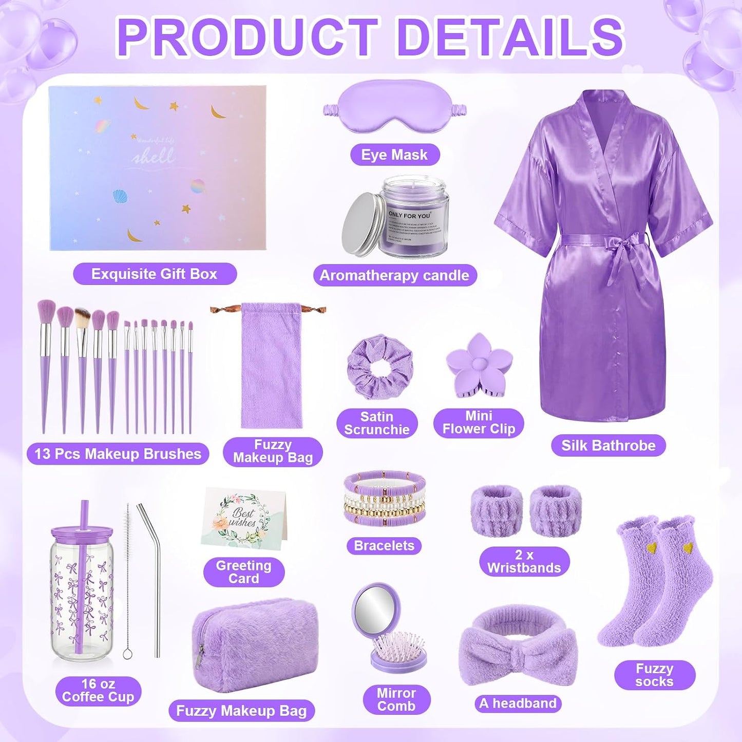 15 Pcs Birthday Gifts for Women Robe Sets for Women Spa Basket Set Graduation Gifts Bath Robe Make up Brushes Scented Candle Fluffy Socks Coffee Cup for Mom Nurse Girlfriend Wife(Yellow)