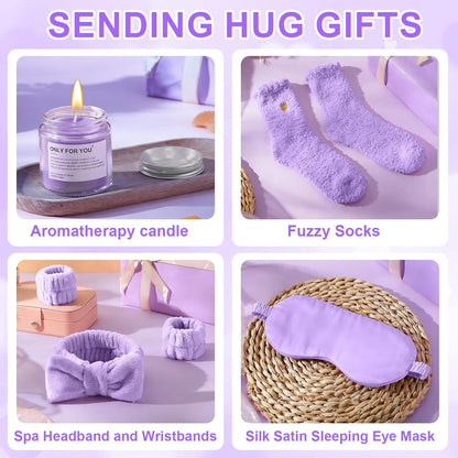 15 Pcs Birthday Gifts for Women Robe Sets for Women Spa Basket Set Graduation Gifts Bath Robe Make up Brushes Scented Candle Fluffy Socks Coffee Cup for Mom Nurse Girlfriend Wife(Yellow)