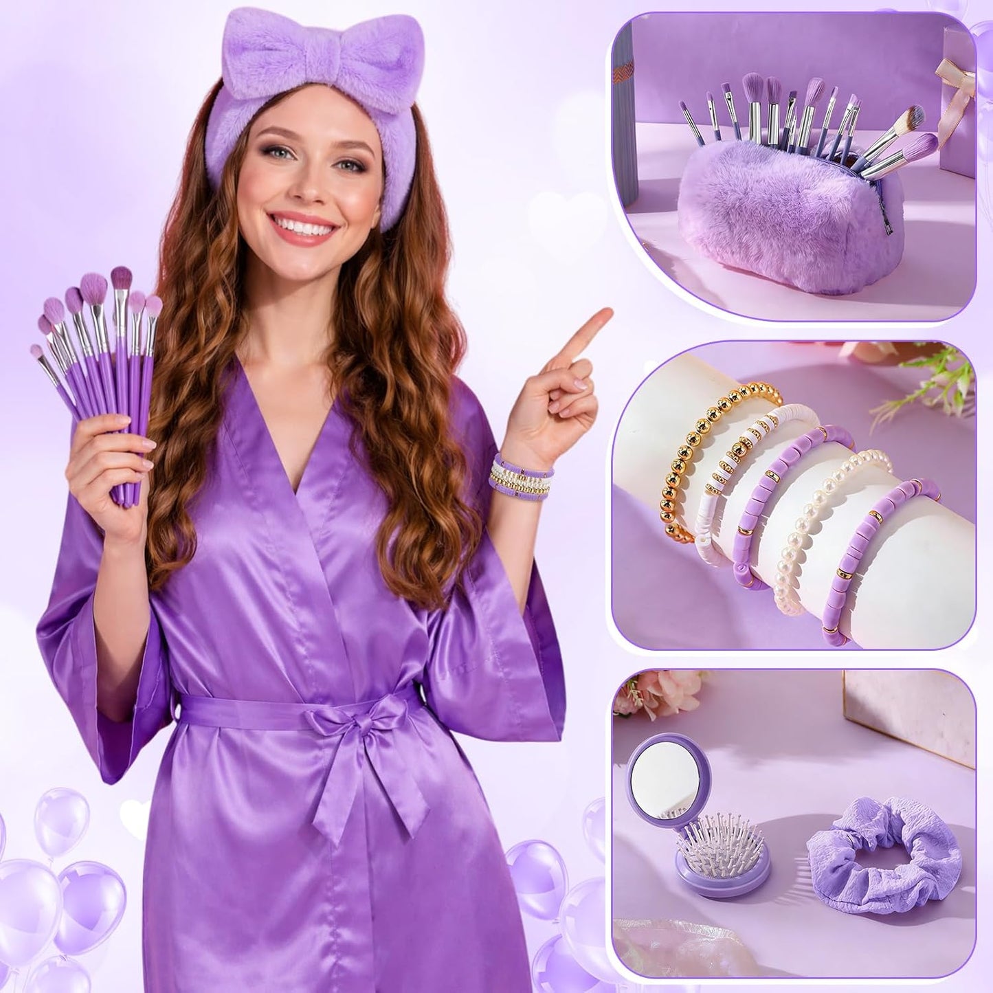 15 Pcs Birthday Gifts for Women Robe Sets for Women Spa Basket Set Graduation Gifts Bath Robe Make up Brushes Scented Candle Fluffy Socks Coffee Cup for Mom Nurse Girlfriend Wife(Yellow)
