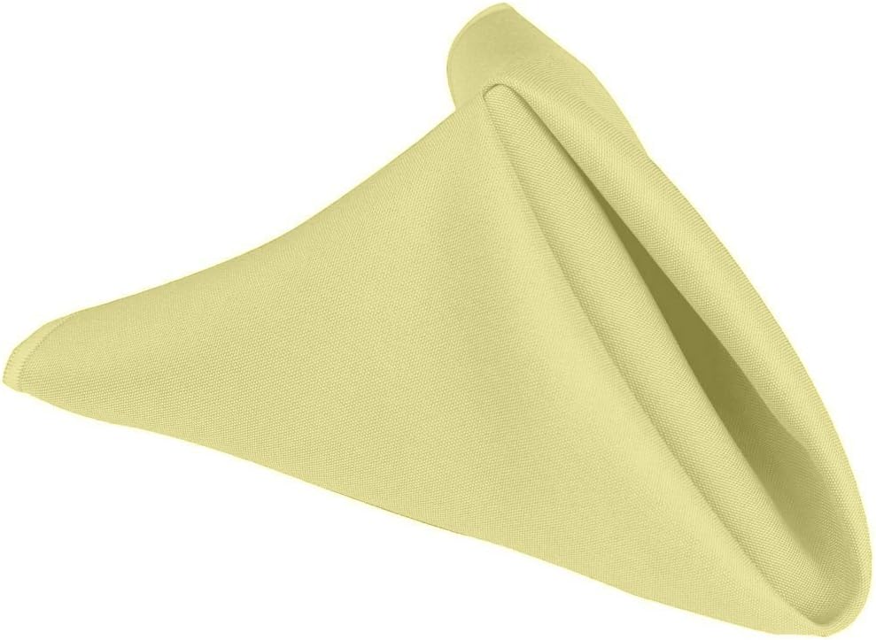 Set Napkins Polyester 15 X 15 Inch (6 Units, Light Yellow)