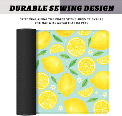 Lemon Desk Pad Mouse Pad Summer Yellow Watercolor Fruit Extended Gaming Mouse Pad Mat with Stitched Edge Non-Slip Base Big Mousepad 31.5"x11.8"