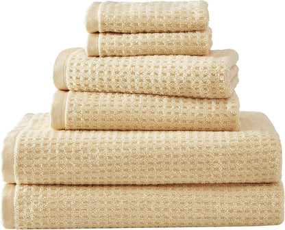 Bath Towels, Highly Absorbent & Soft Bathroom Essentials, Low Linting & Fade Resistant, Oeko-Tex Certified (Northern Pacific Sun Yellow, 6-Piece)