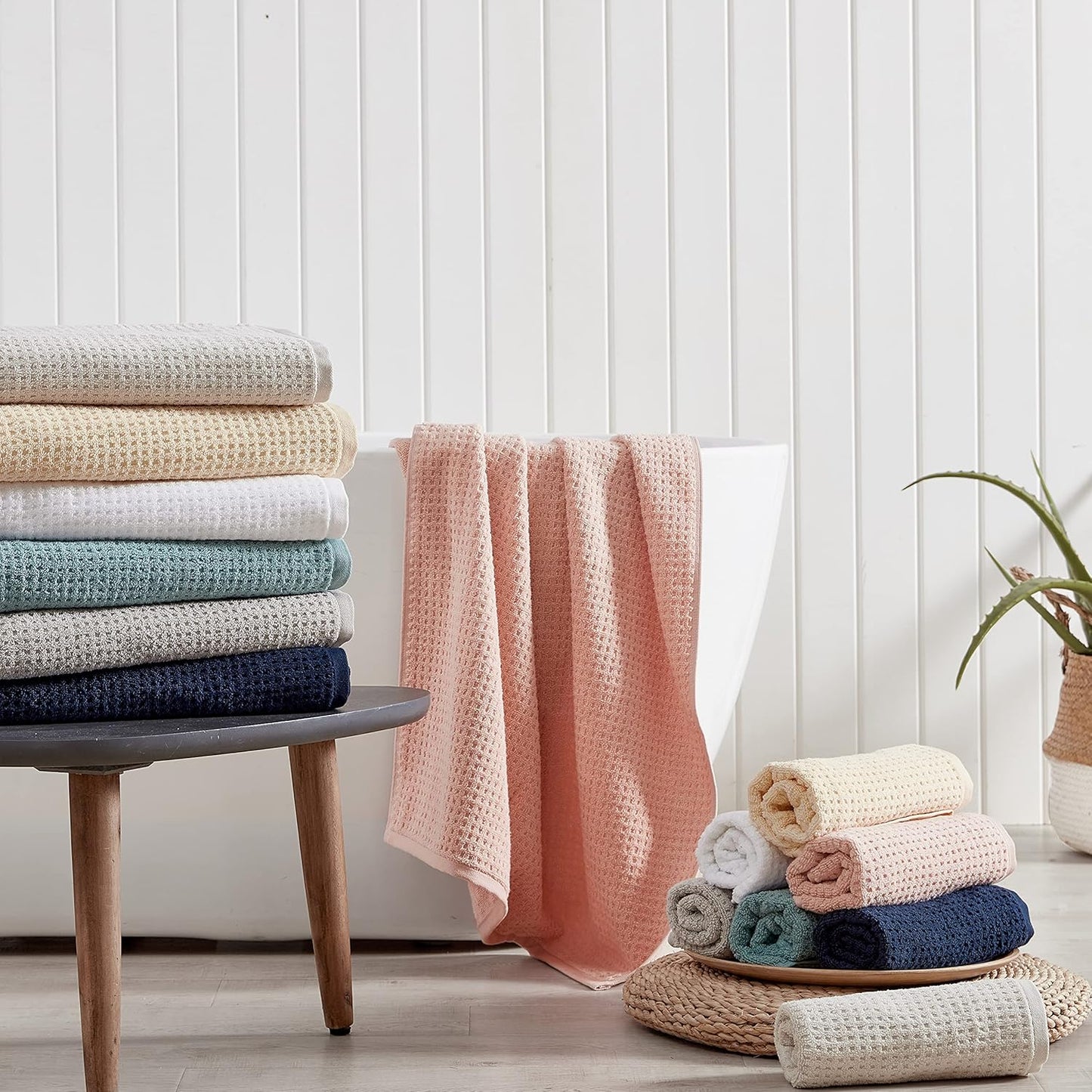Bath Towels, Highly Absorbent & Soft Bathroom Essentials, Low Linting & Fade Resistant, Oeko-Tex Certified (Northern Pacific Sun Yellow, 6-Piece)