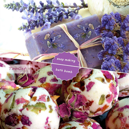 Dry Flowers and Herbs Accessories Decorations Natural Flower 12 Bags Set Dried Flowers for Soap Bath Bombs Making and Dried Flower Crafts