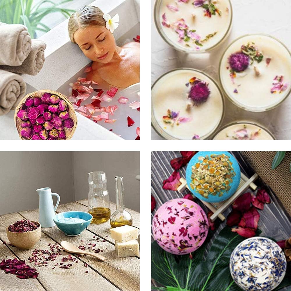 Dry Flowers and Herbs Accessories Decorations Natural Flower 12 Bags Set Dried Flowers for Soap Bath Bombs Making and Dried Flower Crafts