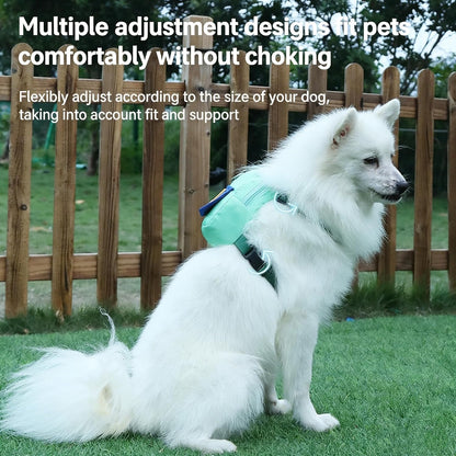 Small Dog Backpack Harness with Leash Summer Breathable Adjustable Pet Puppy Self Carrier Bag Cute Travel Backpack Yellow S