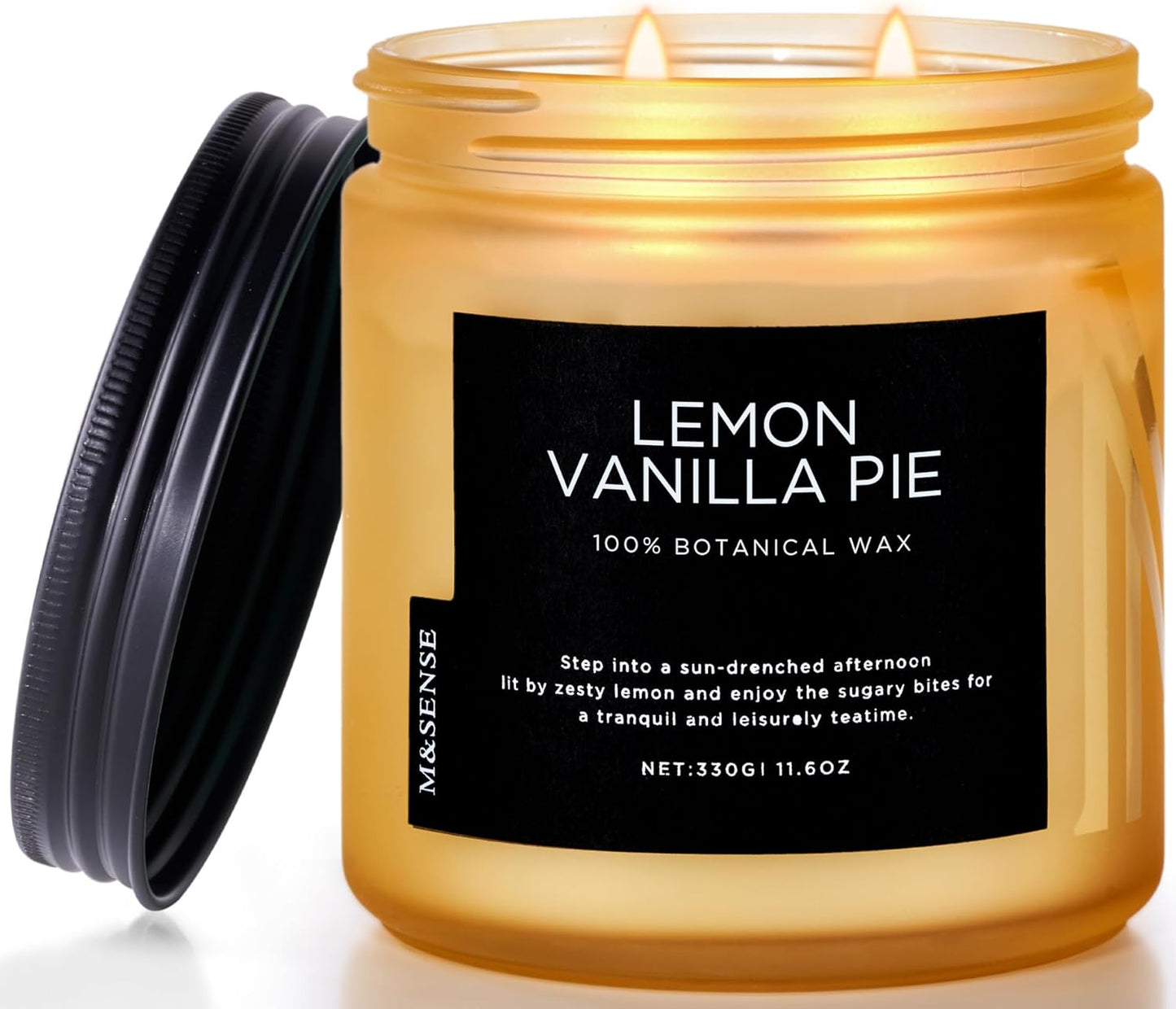 Lemon Vanilla Scented Candles for Home, 11.6oz Natural Soy Wax | 70 Hours Long Lasting, Slow Burn, Clean Non-Toxic, Highly Scented Citrus for Relaxation, Housewarming Gifts for Women Men