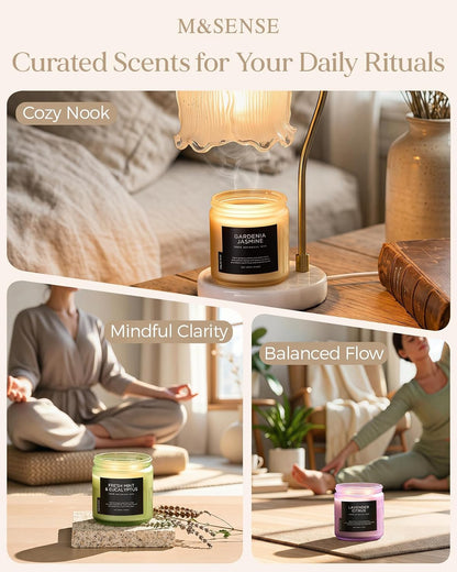 Lemon Vanilla Scented Candles for Home, 11.6oz Natural Soy Wax | 70 Hours Long Lasting, Slow Burn, Clean Non-Toxic, Highly Scented Citrus for Relaxation, Housewarming Gifts for Women Men