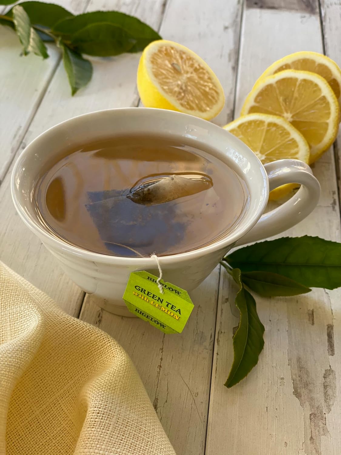 Tea Green with Lemon Tea Bags, Caffeinated, 20 Count, Pack of 6