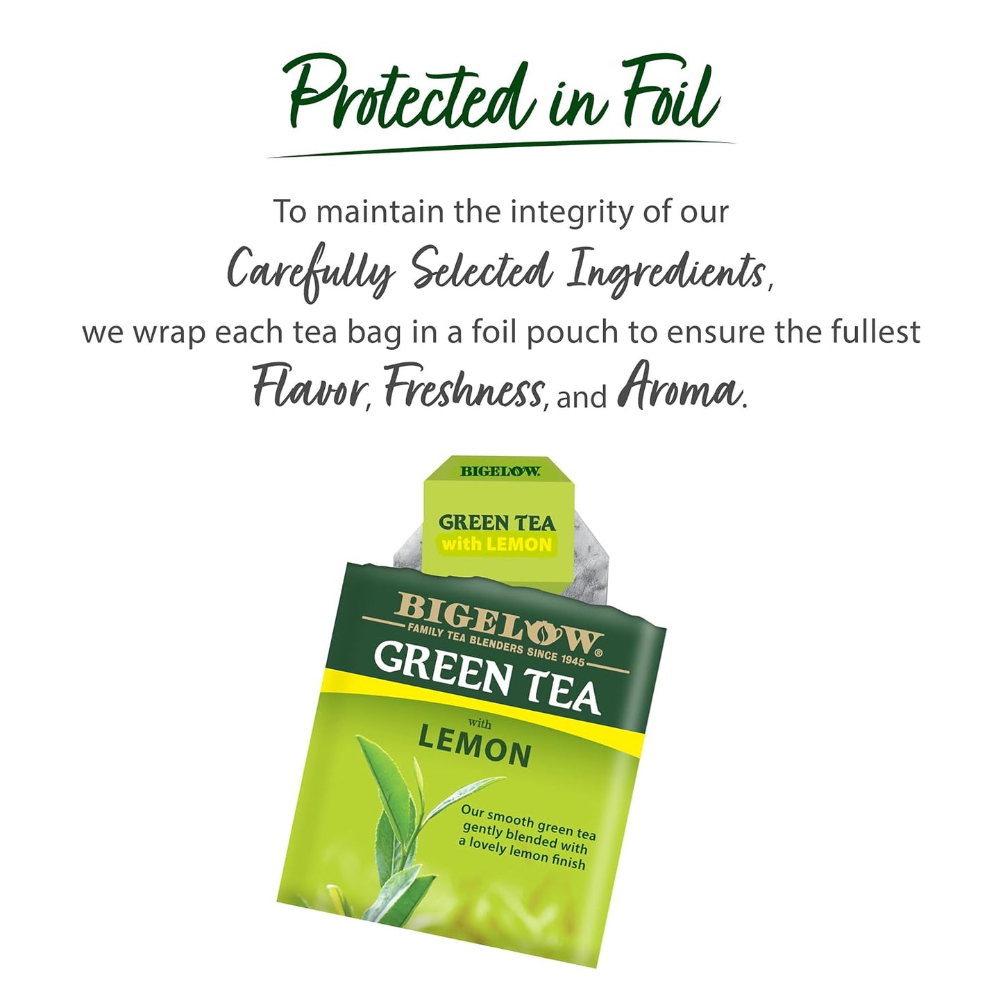 Tea Green with Lemon Tea Bags, Caffeinated, 20 Count, Pack of 6