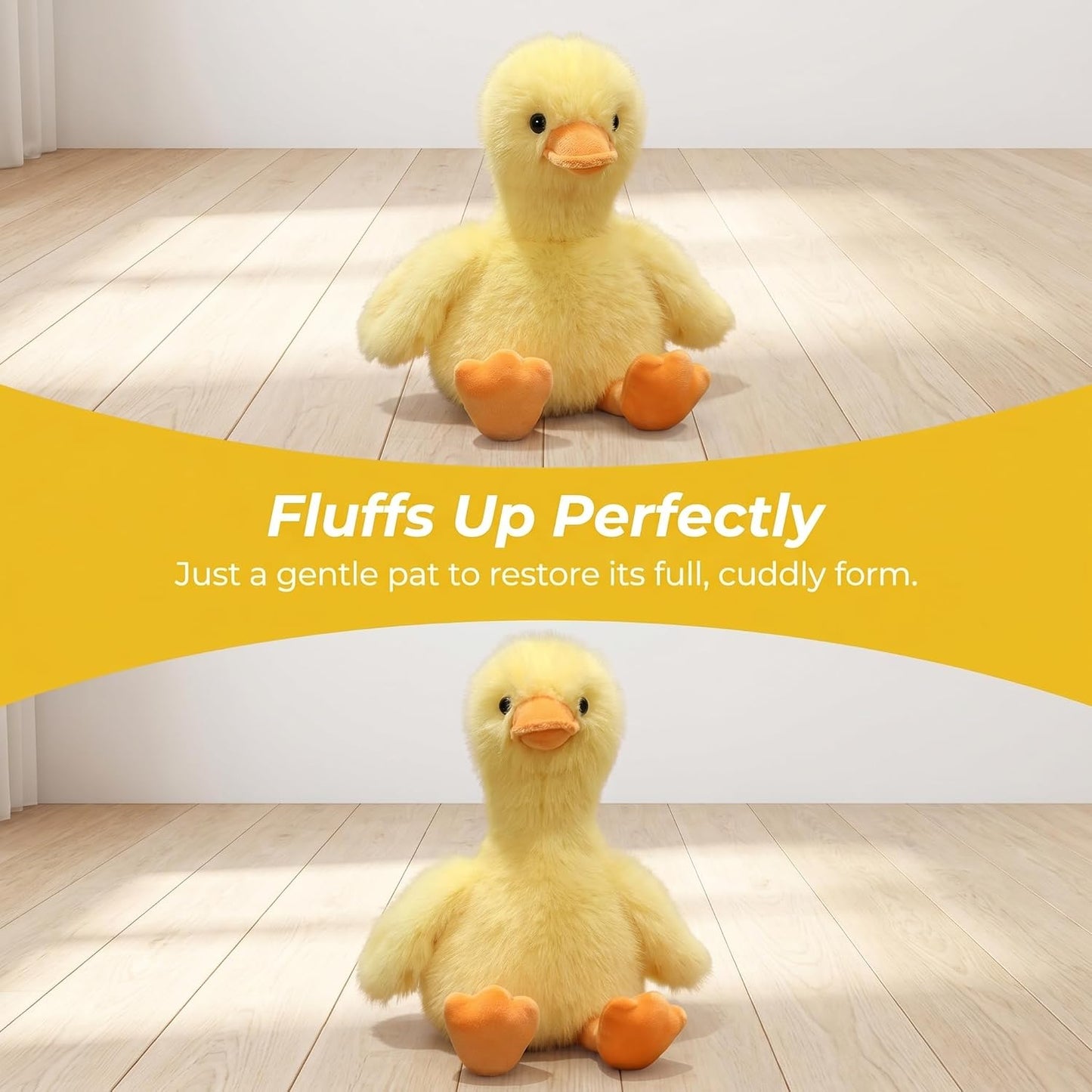 Duck Stuffed Animal Cute Plush Doll Toy 8.5 inch for Girls Boys Christmas (za Fur Duck Yellow)