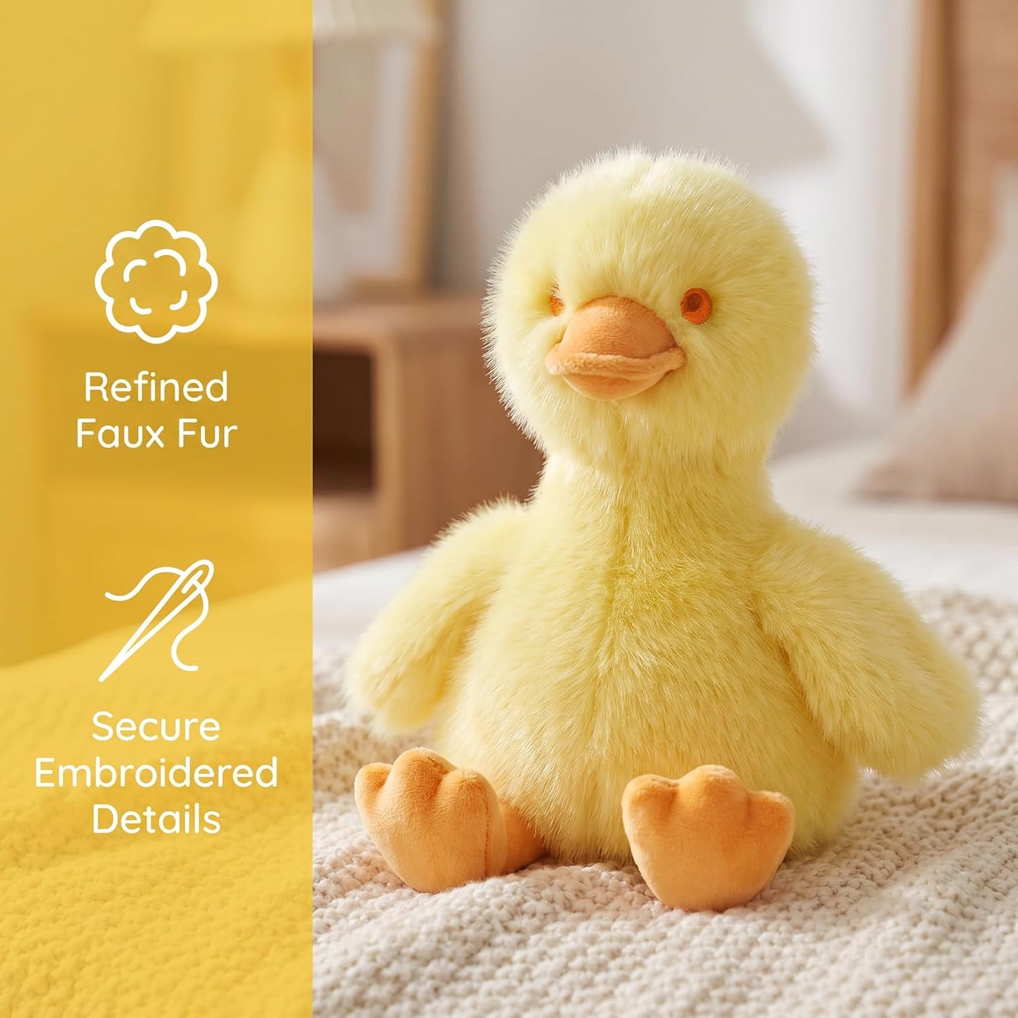 Duck Stuffed Animal Cute Plush Doll Toy 8.5 inch for Girls Boys Christmas (za Fur Duck Yellow)