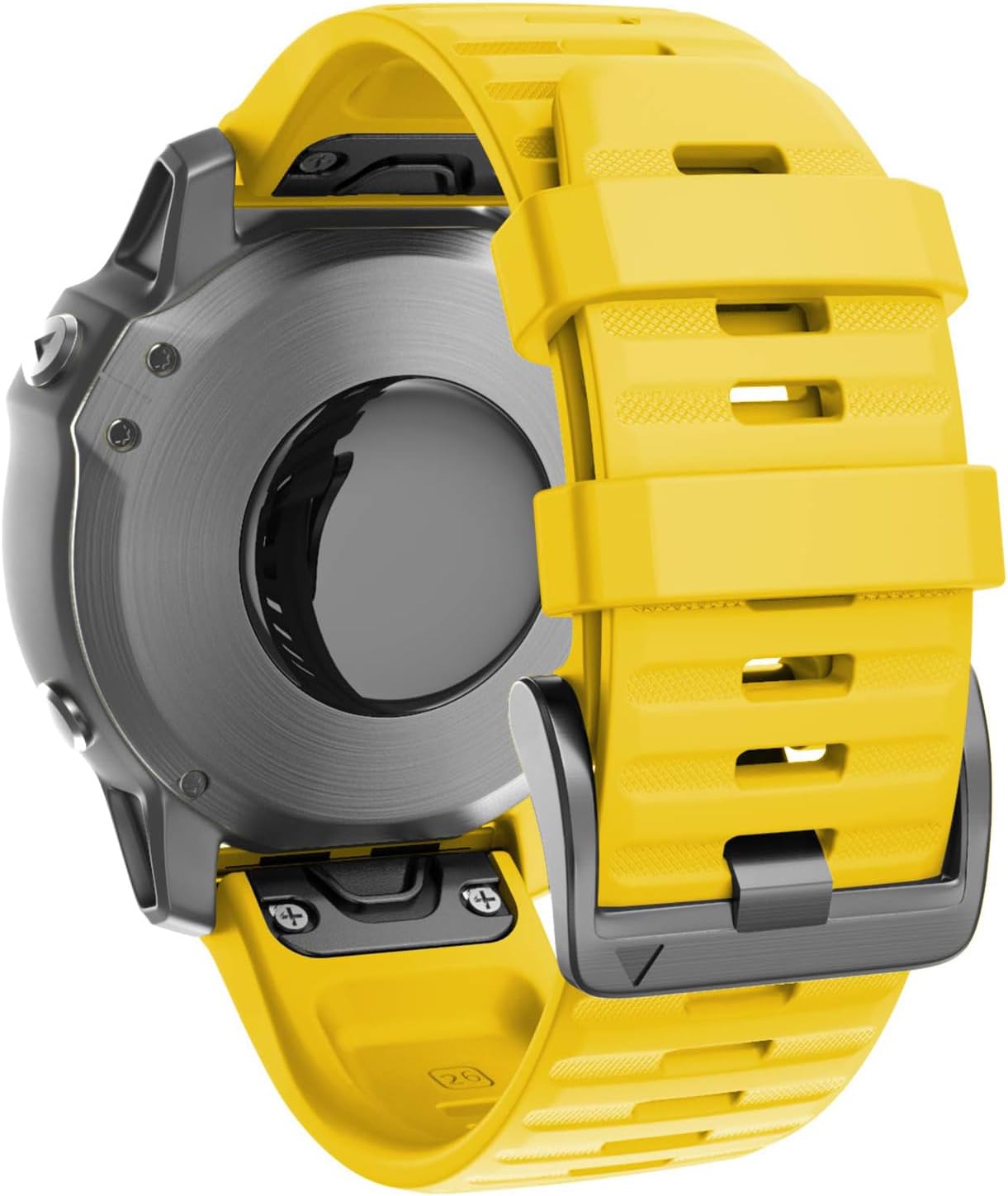 Compatible with Fenix 6X/7X Band 26mm Quickfit Soft Silicone Watch Band Replacement for Fenix 5X/Fenix 8 51mm/Fenix 5X Plus/Fenix 3/Fenix 6X Pro/Descent Descent MK2i Smartwatches (Yellow)