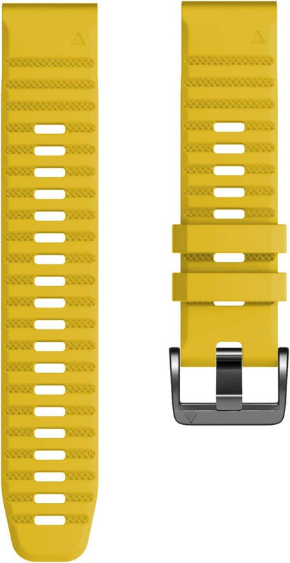 Compatible with Fenix 6X/7X Band 26mm Quickfit Soft Silicone Watch Band Replacement for Fenix 5X/Fenix 8 51mm/Fenix 5X Plus/Fenix 3/Fenix 6X Pro/Descent Descent MK2i Smartwatches (Yellow)
