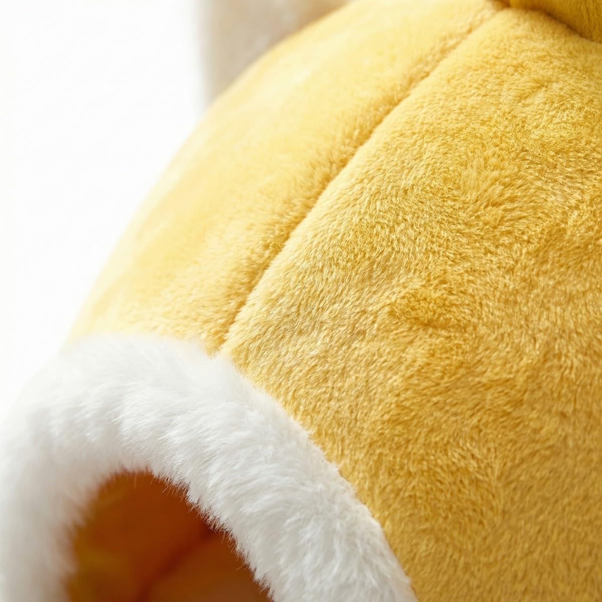 Dome-Shaped Hamster Bed Guinea Pig Fleece-Lined Hideout Non-Collapsing Nest for Ferret Hedgehog Sugar Glider Birds (Yellow,Small)