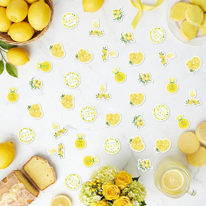 She Found Her Main Squeeze Party Confetti, 200pcs Double Sided Table Scatter Decorations with Lemon & Engagement Ring Elements, Lemonade Bridal Shower or Bachelorette Party Decor
