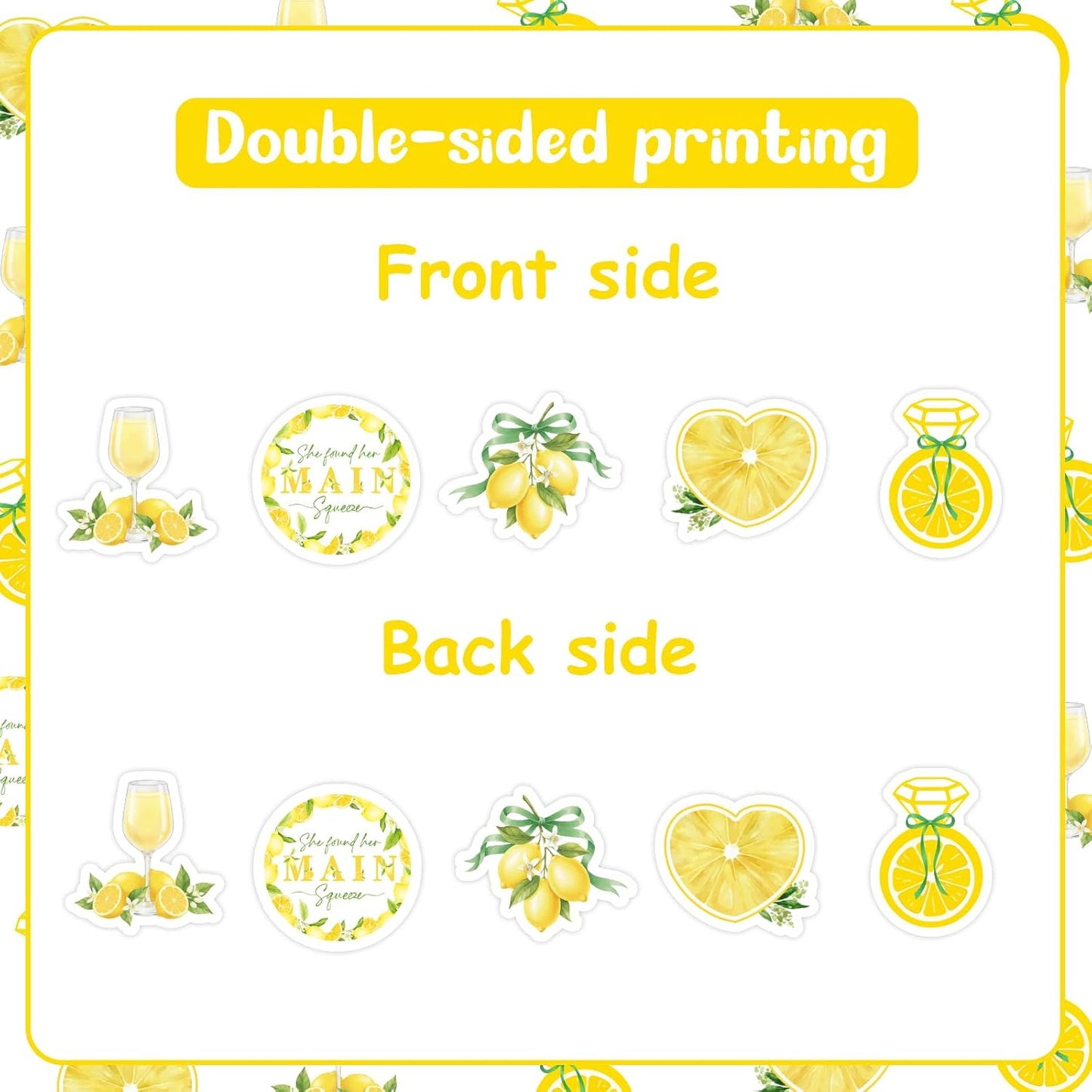 She Found Her Main Squeeze Party Confetti, 200pcs Double Sided Table Scatter Decorations with Lemon & Engagement Ring Elements, Lemonade Bridal Shower or Bachelorette Party Decor