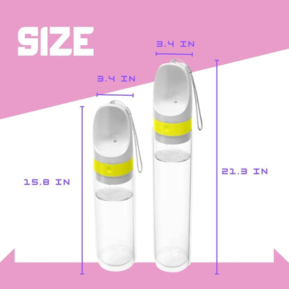 Portable Dog Water Bottle, Leak Proof, Foldable Dispenser for Outdoor Hiking - Essential Puppy Gear, Large Dog Accessories Set of 2 (34oz & 51oz) for Dog Lovers and Owners (Yellow)