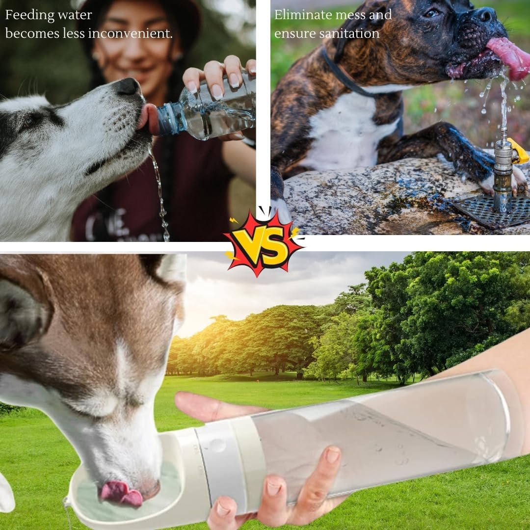 Portable Dog Water Bottle, Leak Proof, Foldable Dispenser for Outdoor Hiking - Essential Puppy Gear, Large Dog Accessories Set of 2 (34oz & 51oz) for Dog Lovers and Owners (Yellow)