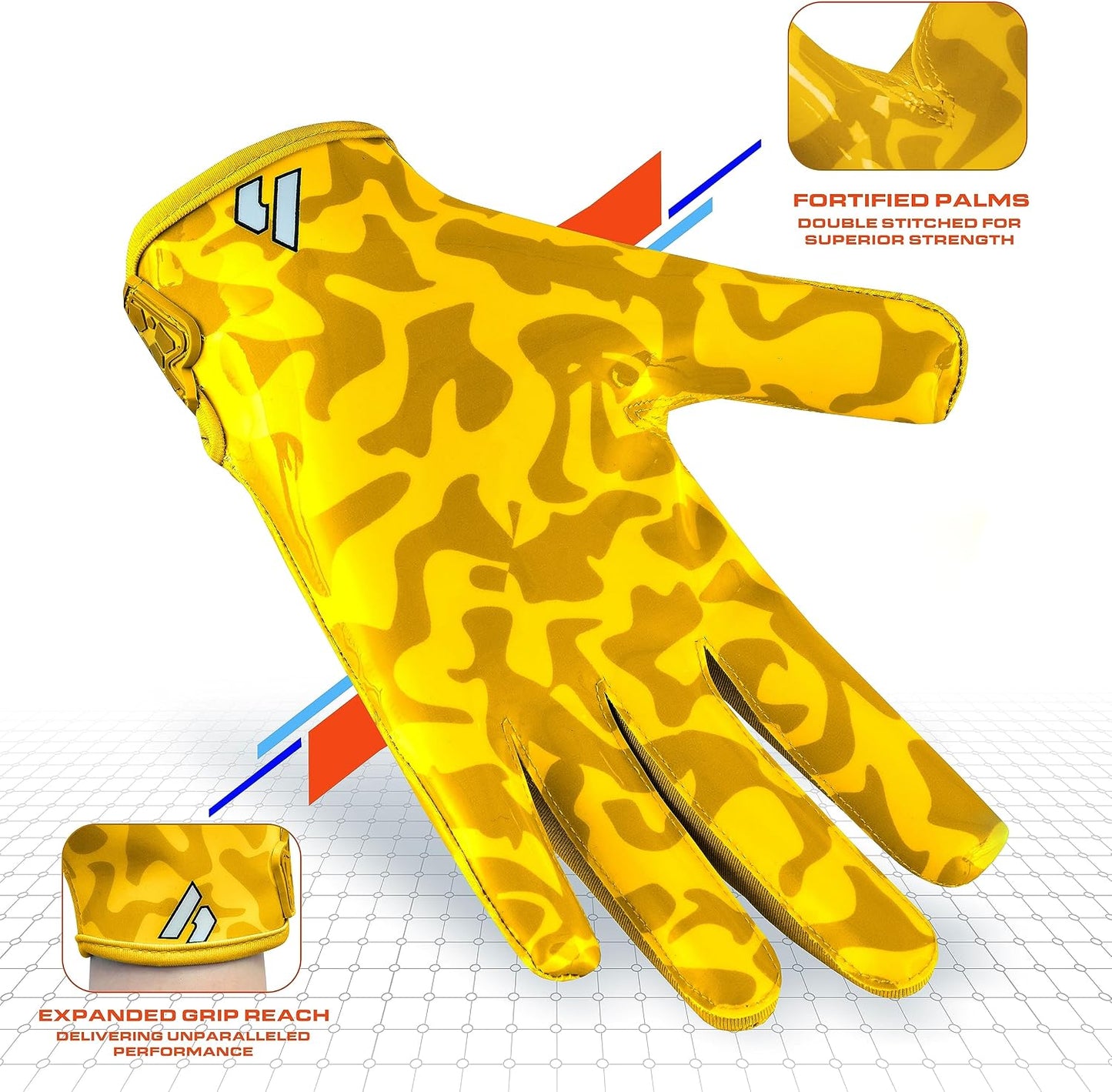 RPG1 Football Gloves - Adult & Youth Sizes – Extra Sticky Grip Kids Football Gloves for Game Day, Training, High School