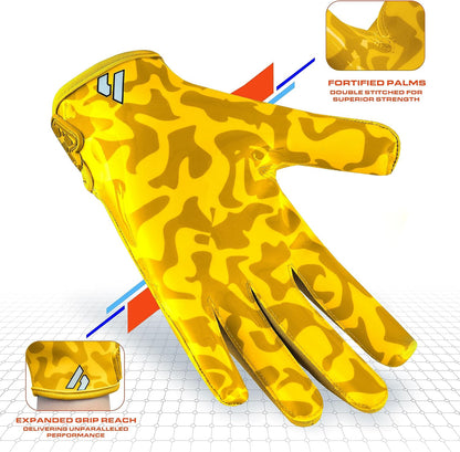 RPG1 Football Gloves - Adult & Youth Sizes – Extra Sticky Grip Kids Football Gloves for Game Day, Training, High School