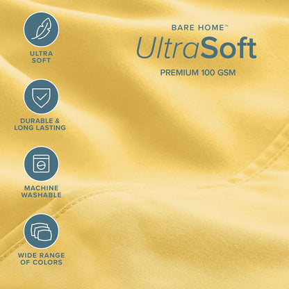 Hotel Luxury Twin XL Sheet Set, Extra Soft - 4 Piece Set - Deep Pockets - Easy Fit - Cooling & Breathable - Wrinkle, Fade, Stain Resistant - Includes 2 Pillowcases (Twin XL, Lemon Drop)