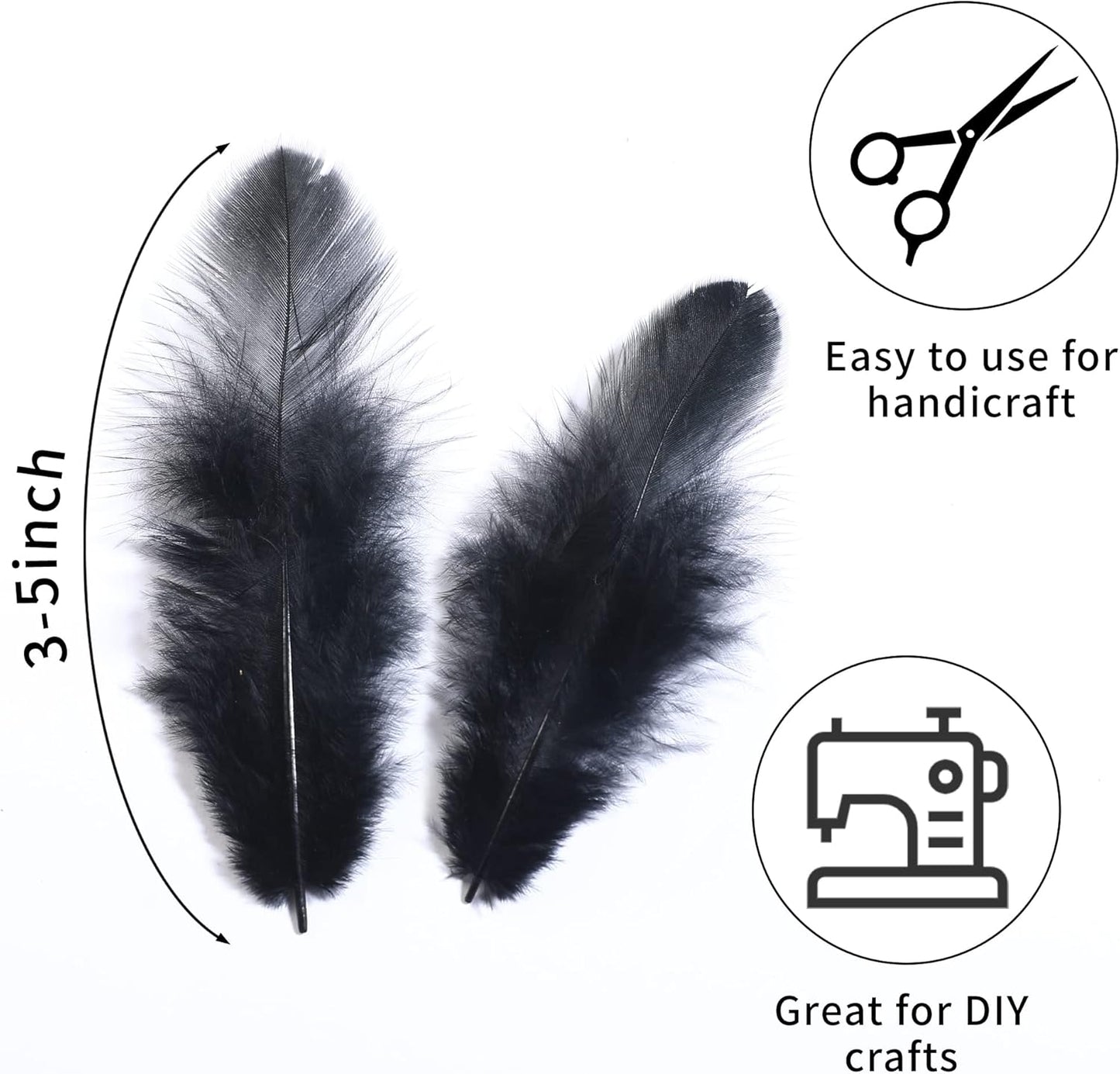 Yellow Craft Feathers Bulk for Crafting Supplies,300Pcs,3-5inch | Natural Rooster Feathers for DIY School Crafts,Dream Catcher,Halloween,Easter,Mardi Gras and Thanksgiving Home Party Decor