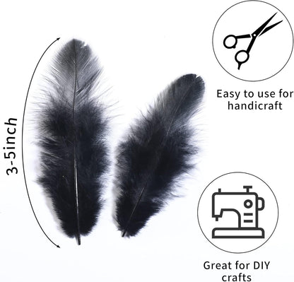 Yellow Craft Feathers Bulk for Crafting Supplies,300Pcs,3-5inch | Natural Rooster Feathers for DIY School Crafts,Dream Catcher,Halloween,Easter,Mardi Gras and Thanksgiving Home Party Decor