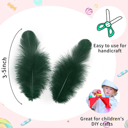Yellow Craft Feathers Bulk for Crafting Supplies,300Pcs,3-5inch | Natural Rooster Feathers for DIY School Crafts,Dream Catcher,Halloween,Easter,Mardi Gras and Thanksgiving Home Party Decor
