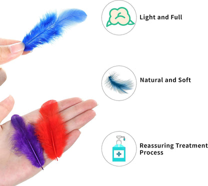 Yellow Craft Feathers Bulk for Crafting Supplies,300Pcs,3-5inch | Natural Rooster Feathers for DIY School Crafts,Dream Catcher,Halloween,Easter,Mardi Gras and Thanksgiving Home Party Decor