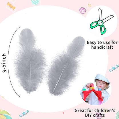 Yellow Craft Feathers Bulk for Crafting Supplies,300Pcs,3-5inch | Natural Rooster Feathers for DIY School Crafts,Dream Catcher,Halloween,Easter,Mardi Gras and Thanksgiving Home Party Decor