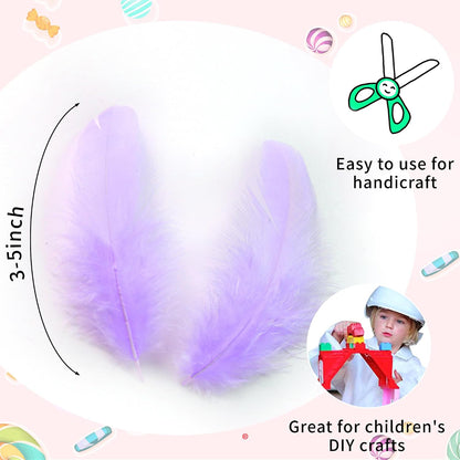 Yellow Craft Feathers Bulk for Crafting Supplies,300Pcs,3-5inch | Natural Rooster Feathers for DIY School Crafts,Dream Catcher,Halloween,Easter,Mardi Gras and Thanksgiving Home Party Decor
