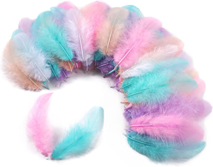 Yellow Craft Feathers Bulk for Crafting Supplies,300Pcs,3-5inch | Natural Rooster Feathers for DIY School Crafts,Dream Catcher,Halloween,Easter,Mardi Gras and Thanksgiving Home Party Decor