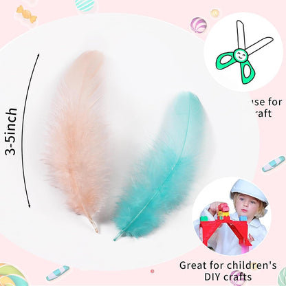 Yellow Craft Feathers Bulk for Crafting Supplies,300Pcs,3-5inch | Natural Rooster Feathers for DIY School Crafts,Dream Catcher,Halloween,Easter,Mardi Gras and Thanksgiving Home Party Decor