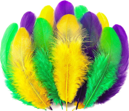 Yellow Craft Feathers Bulk for Crafting Supplies,300Pcs,3-5inch | Natural Rooster Feathers for DIY School Crafts,Dream Catcher,Halloween,Easter,Mardi Gras and Thanksgiving Home Party Decor